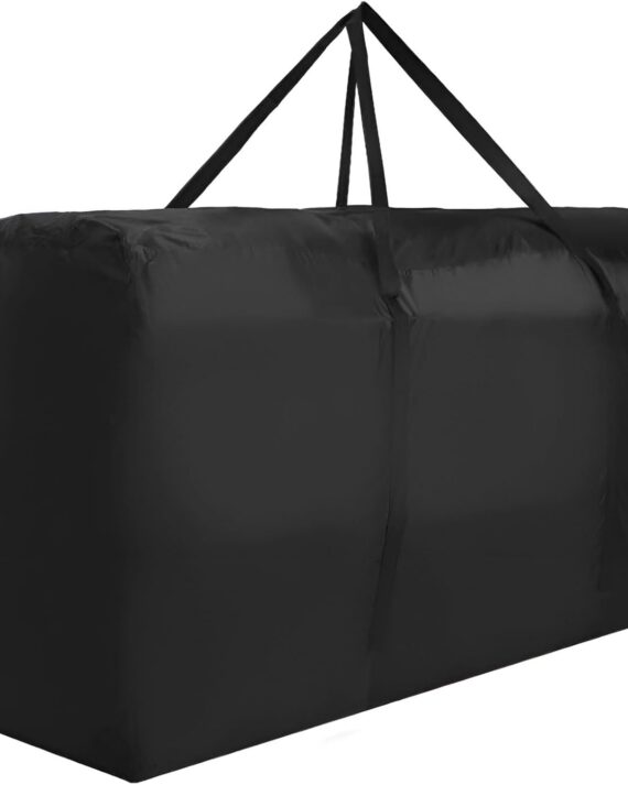 Patio Waterproof Extra Large Protective Zippered Outdoor Cushion Furniture Storage Bag with Handles, 68in L x 30in W x 20in H (1 Pack)