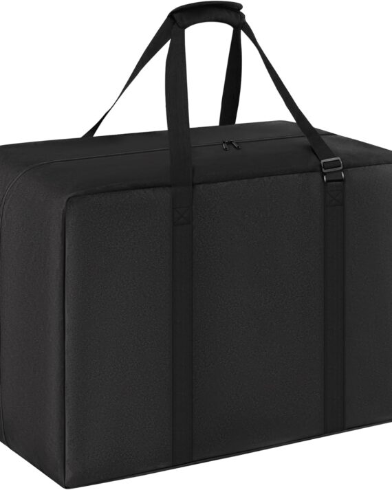 Tent Storage Bag, Heavy Duty Waterproof Tent Pole Bag with Padded Handles for Camping Sports Various Party Tent Canopy, 32" Lx W16.1"x24"H, Black